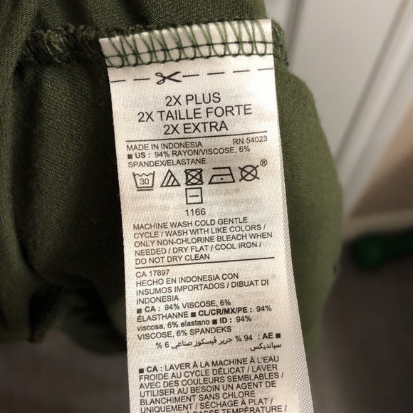 Olive green faux wrap midi dress - Picture 4 of 4